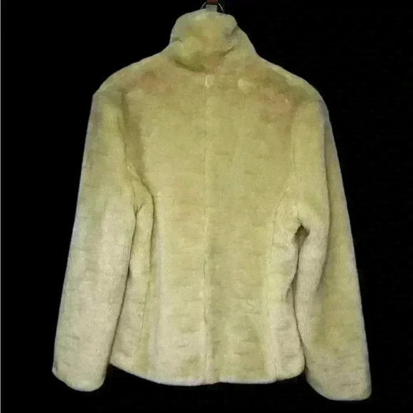 Vintage Liz Claiborne Cream Faux Fur Boho Chic Hippie Coat, size Small - Picture 6 of 9